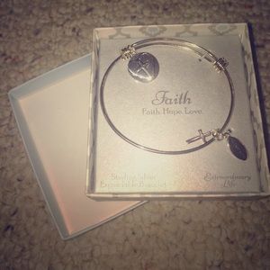Sterling Silver Faith Cross Bracelet