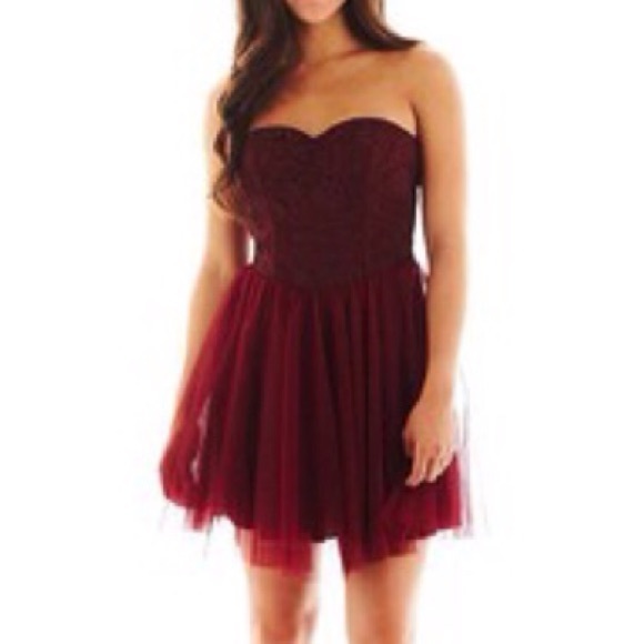 Wine winter formal dress