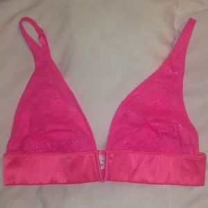 FREE PEOPLE SATIN & LACE CONTRAST BRALETTE