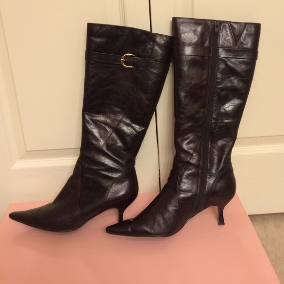 Dark brown leather Bandolino knee high boots