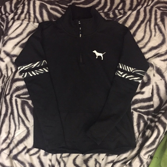 NWOT VS PINK half zip with zebra print
