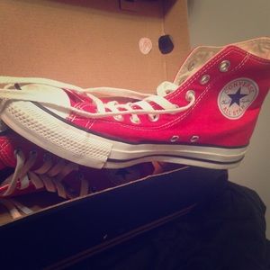 Red converse all star hi top