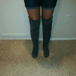 Chinese Laundry suede look over the knee boots