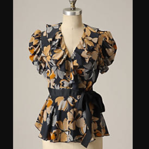 Anthropologie Minako Wrap Kimono Blouse 6 8 A Sui