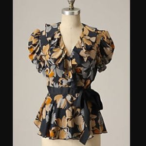 Anthropologie Minako Wrap Kimono Blouse 6 8 A Sui