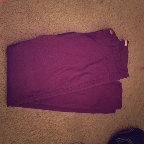 Burgundy plum skinny jeans