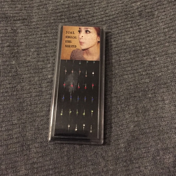 Hoop Nose Rings With Rhinestones - Picture 2 of 3