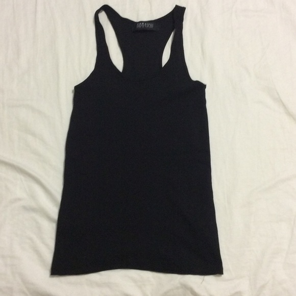 Zara Basic Black Racerback Tank - Picture 2 of 3