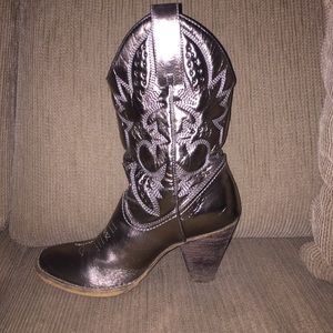 Metallic cowgirl boots