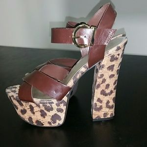 Cheetah print wedges