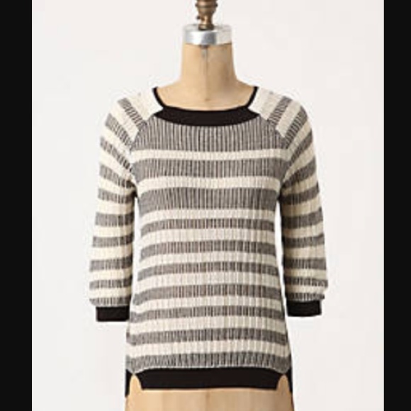 Anthropologie Karina Pullover Sparrow L stripe