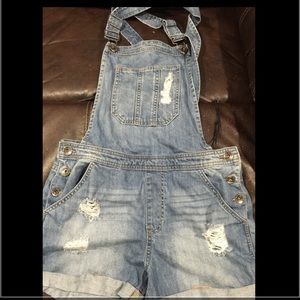 Short bibs light jean color