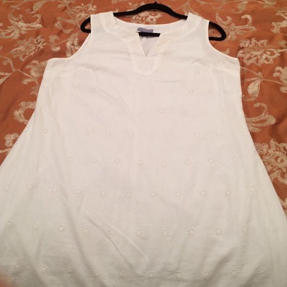 White lace cotton dress.