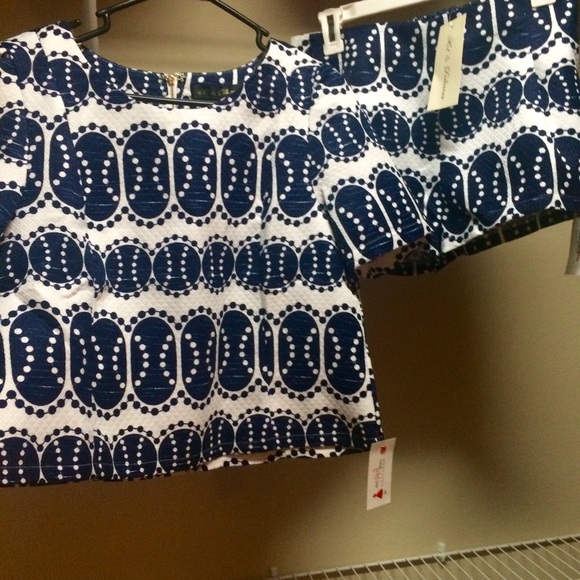 Blue & White Two Piece Outfit