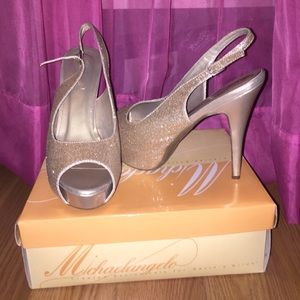 Michaelangelo Champagne colored heels.
