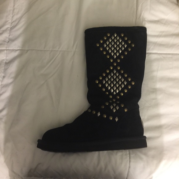 Ugg tall boots with metal designs