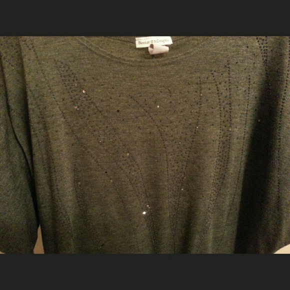 Women's Plus Size Gray with Sequins Accents Blouse - Picture 2 of 3
