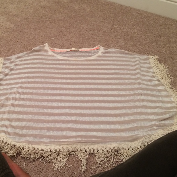 Creme and brown stripe shirt - Picture 1 of 3