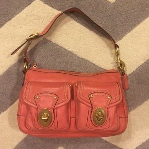 Coach Coral Leather Shoulder Bag