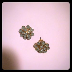 Gem, flower shaped earrings with backings