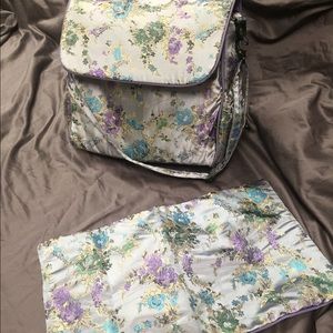 Fashion diaper bag with changing mat