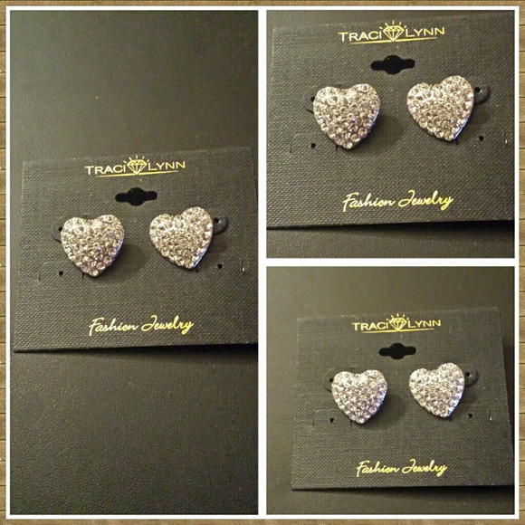 BRILLIANCE SILVER BLING POST EARRINGS **NWT**