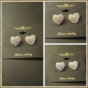 BRILLIANCE SILVER BLING POST EARRINGS **NWT**