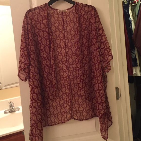 Burgundy sheer cardigan