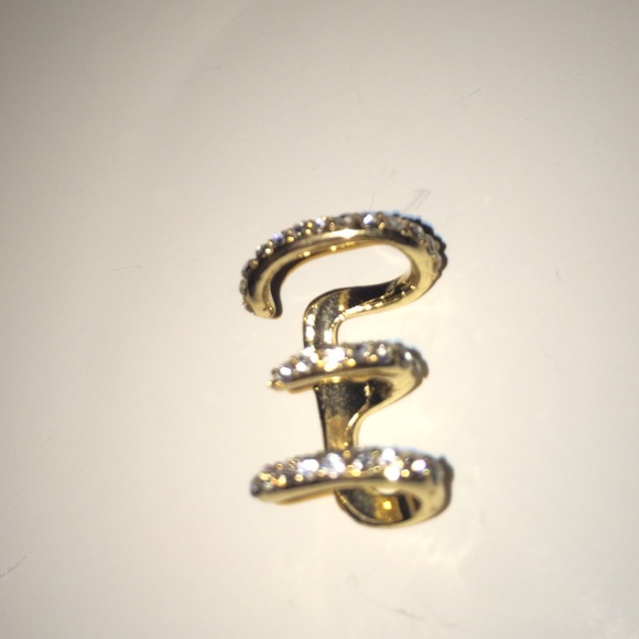 "Gold" gemmed ear cuff