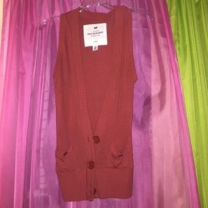 Orange/brown knitted vest