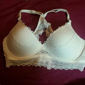 Light cream GeoLace Racerback Bralette