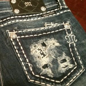 Like new bling holy miss me jeans