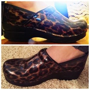 Dansko Patent Leather Leopard Print