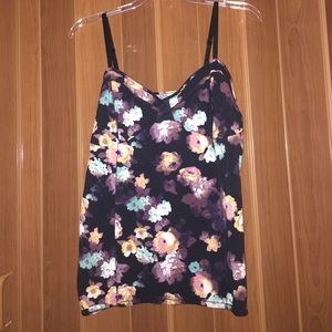 Decree Black Flowered Tank Top