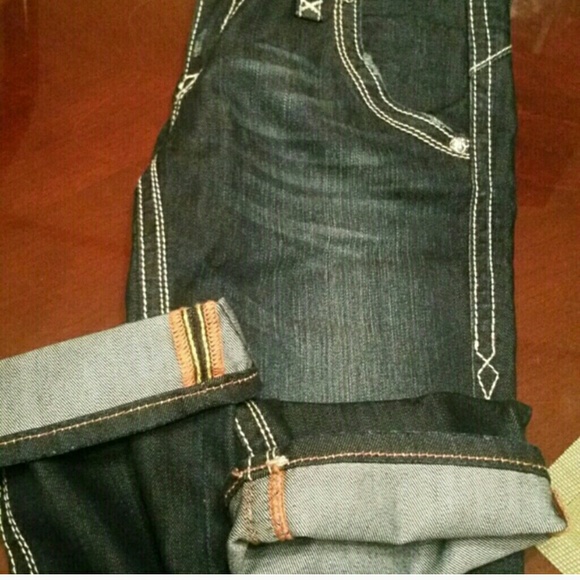 White stitch rock revival jeans 28 waist 32 inseam