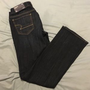Denim Dark Wash Stretch Straight Leg Jean