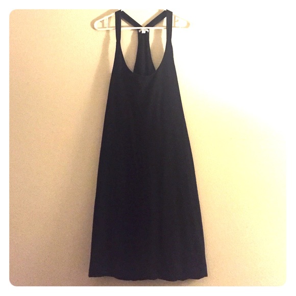 Simple black racerback dress.
