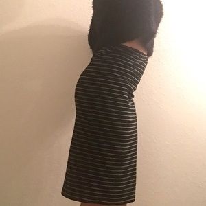 High waisted stripped pencil skirt
