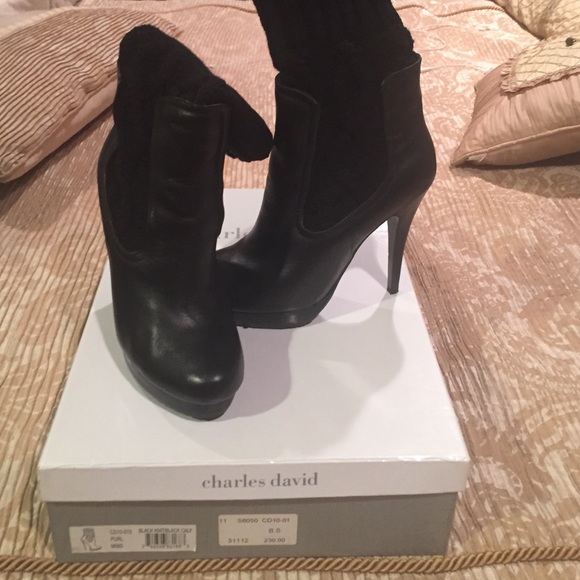Black booties by Charles David