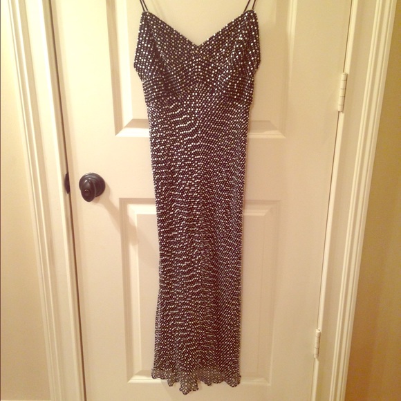 Slinky sequined black WHBM dress NWOT S