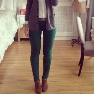 Zara Trafaluc dark green jeggings Sz: 8