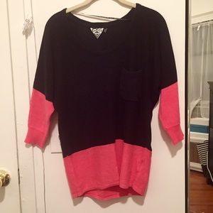 Volcom Sweaters - ❌ SOLD - Colorblock sweater (hot pink and black) Volcom Sweaters - ❌ SOLD - Colorblock sweater (hot pink and black)