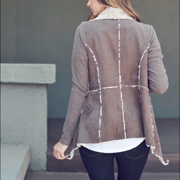 "Carpe Diem" Faux Suede Shearling Jacket - Picture 3 of 4