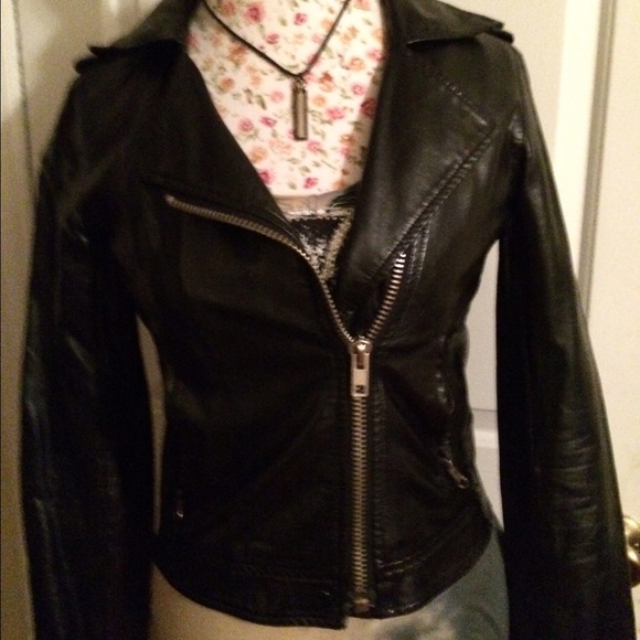 Black Faux leather Moto jacket