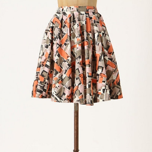 Anthropologie Plaited Brushstrokes Skirt Lil 6