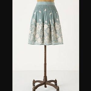 Anthropologie Sagebrush Skirt 8 embroidered