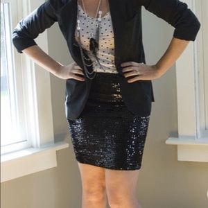 Black sequin skirt