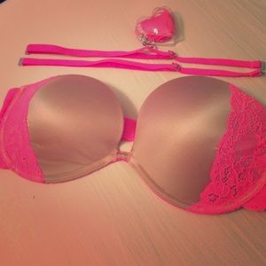 Pink heartbreaker push up bra