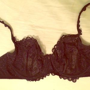 Black lace unlined bra