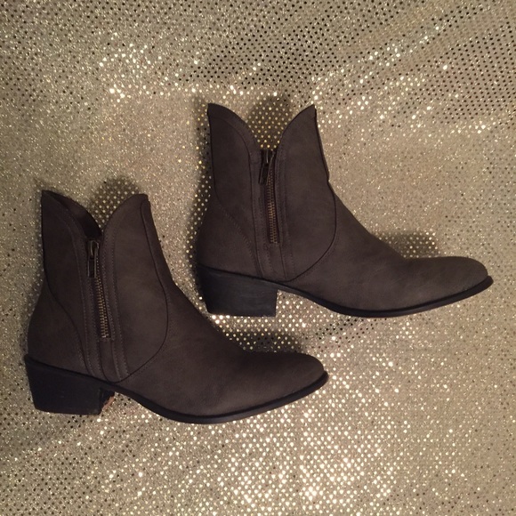 Just Fab Taupe Ankle Boots
